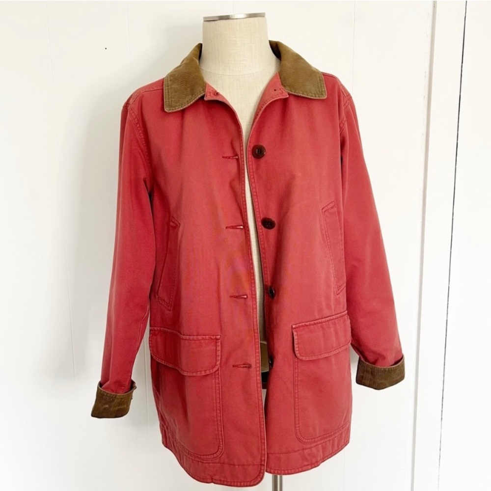 L.L. Bean Vintage 90’s Red Chore Coat Barn Jacket Flannel Lined M regular